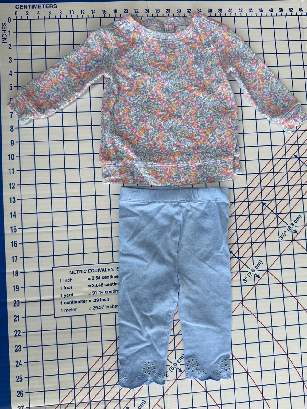 Ralph Lauren Pastel Floral Top with Light Blue Leggings